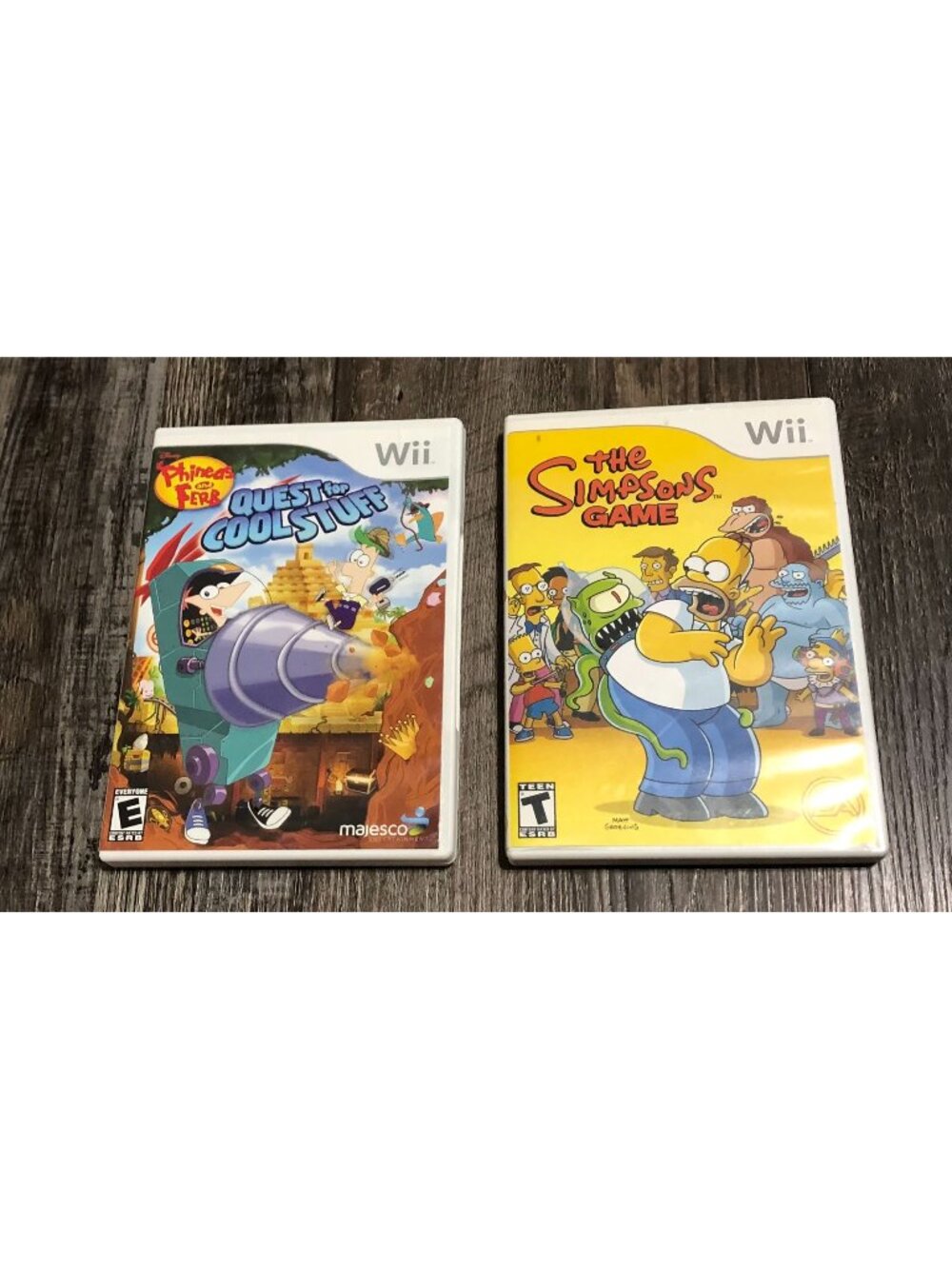Nintendo Wii Video Game Lot The Simpsons & Phineas and Ferb Complete LOT